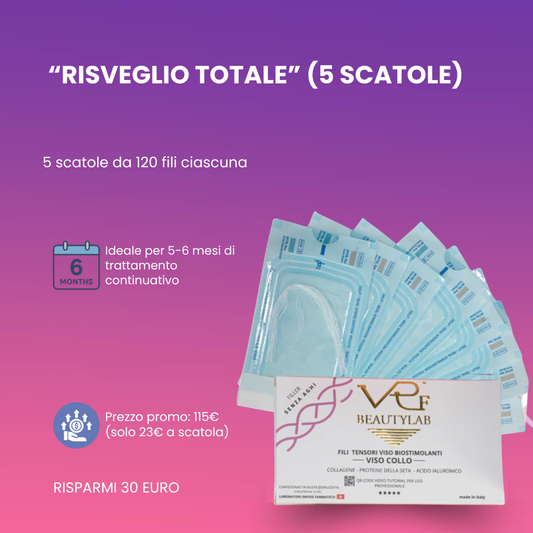 🟦Risveglio Totale –  5 Scatole di Fili al Collagene e proteine della seta VRF