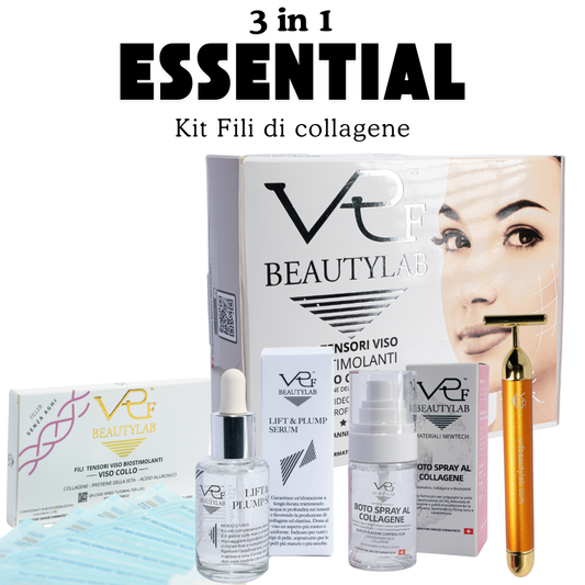 3 IN 1 ESSENTIAL: Kit FILI TENSORI di Collagene Biostimolanti+VIDEO TUTORIAL+BEAUTY BAR OMAGGIO